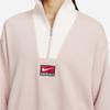 Nike Sweatshirts Women's Pink Half Open Collar Moderate Cardigan DQ6944-601