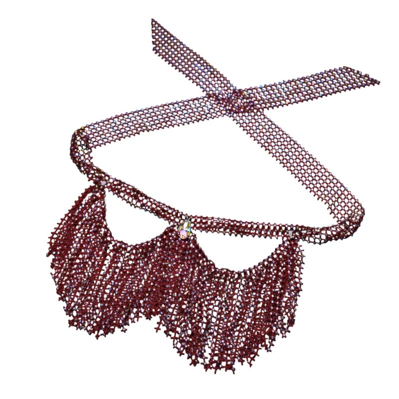 Crystal Rhinestones Tassels Veil Mask Fringe Masquerade Mask Mardi Gras Mask Belly Dance Costume Face Jewelry for Womens os вино красного