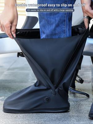 Men's and Women's High Tube Shoe Cover with Pressed Edge and Thickened Sole Wear Resistant and High Quality Rainproof Shoe Cover