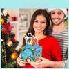 Blue Christmas Theme Pattern Gift Box For Holiday Celebration