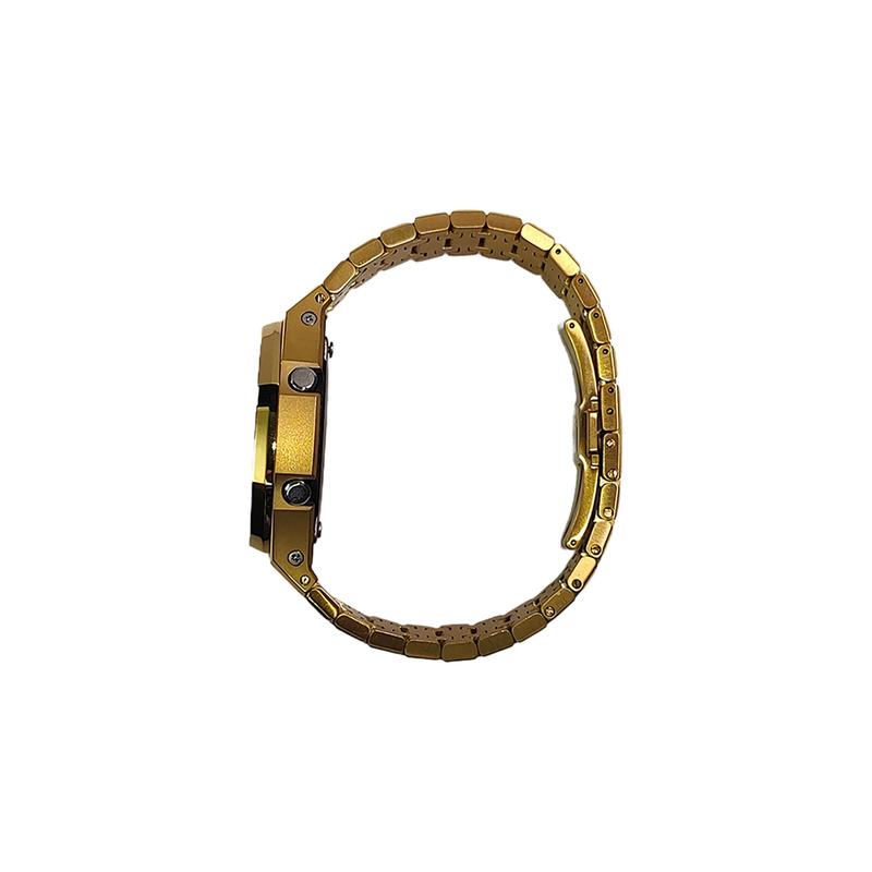 CASIO Customized watch modified series gold stainless steel case fashionable men's watch GA-2100SKE-7A(Watch3-GaiZhuang-JinGangHuanLvJin)