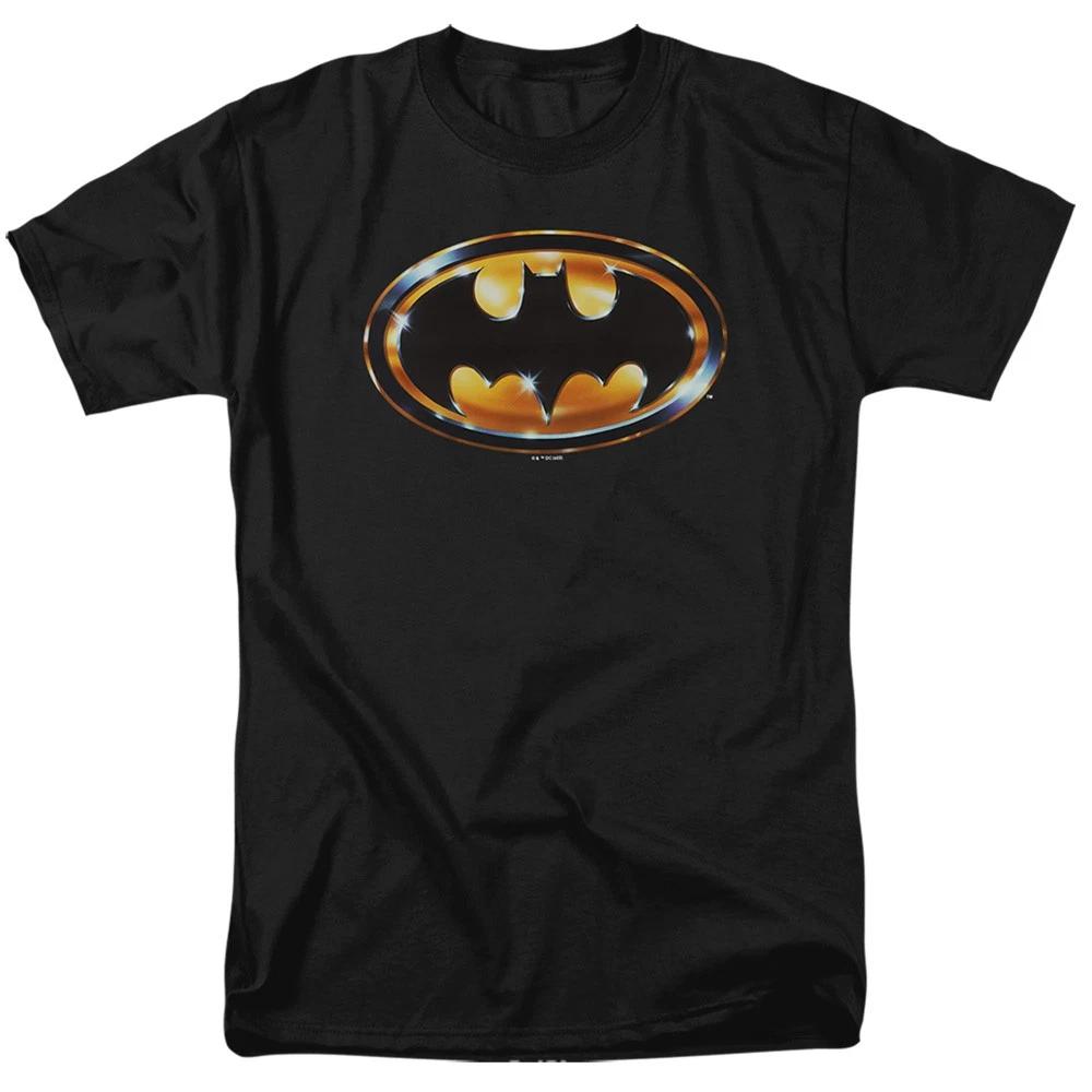 DC Comics - Batman 1989 - Batman Shiny Logo - Adult Unisex T-Shirt - Black XS