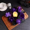 Halloween Purple Rose Candle Wreath Decoration Simulation Flower Vine Circle Desktop Ornaments Atmosphere Layout Props