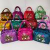 Zipper women's bag handmade ribbon embroidered bag mother shopping bag handbag bag wedding bag