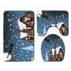 Christmas Bathroom Floor Mat Toilet Three-Piece Set