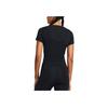 Under Armour Vanish Elite Vent Solid Color Round Neck Short Casual Short Sleeve T-Shirt Women Tops Black 1383639-001