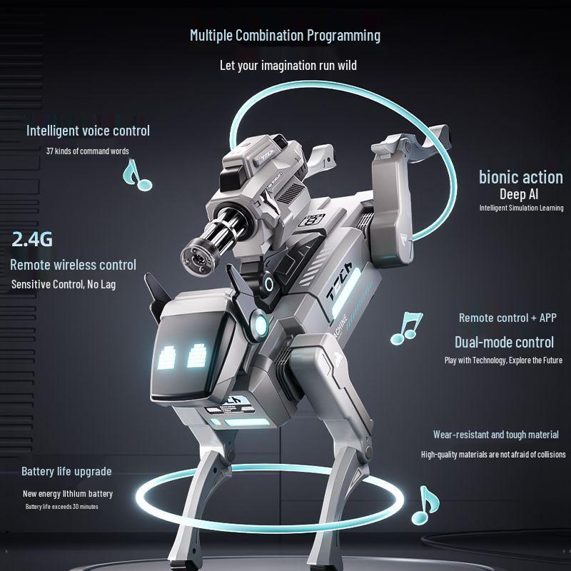 Smart AI Robot Dog Toy - Programmable Mechanical Pet with Remote Control for Children's Day Gift.