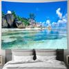 Seaside Landscape Wall Hanging  Fresh and Natural Scenery Decorative Fabric Tapestry