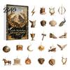 Vintage Style Hanging Charms Greek Myth Advent Calendar, 24Pcs Acrylic 2D Ornament Set with Christmas Decorative Collectibles Gold Tone, Tree