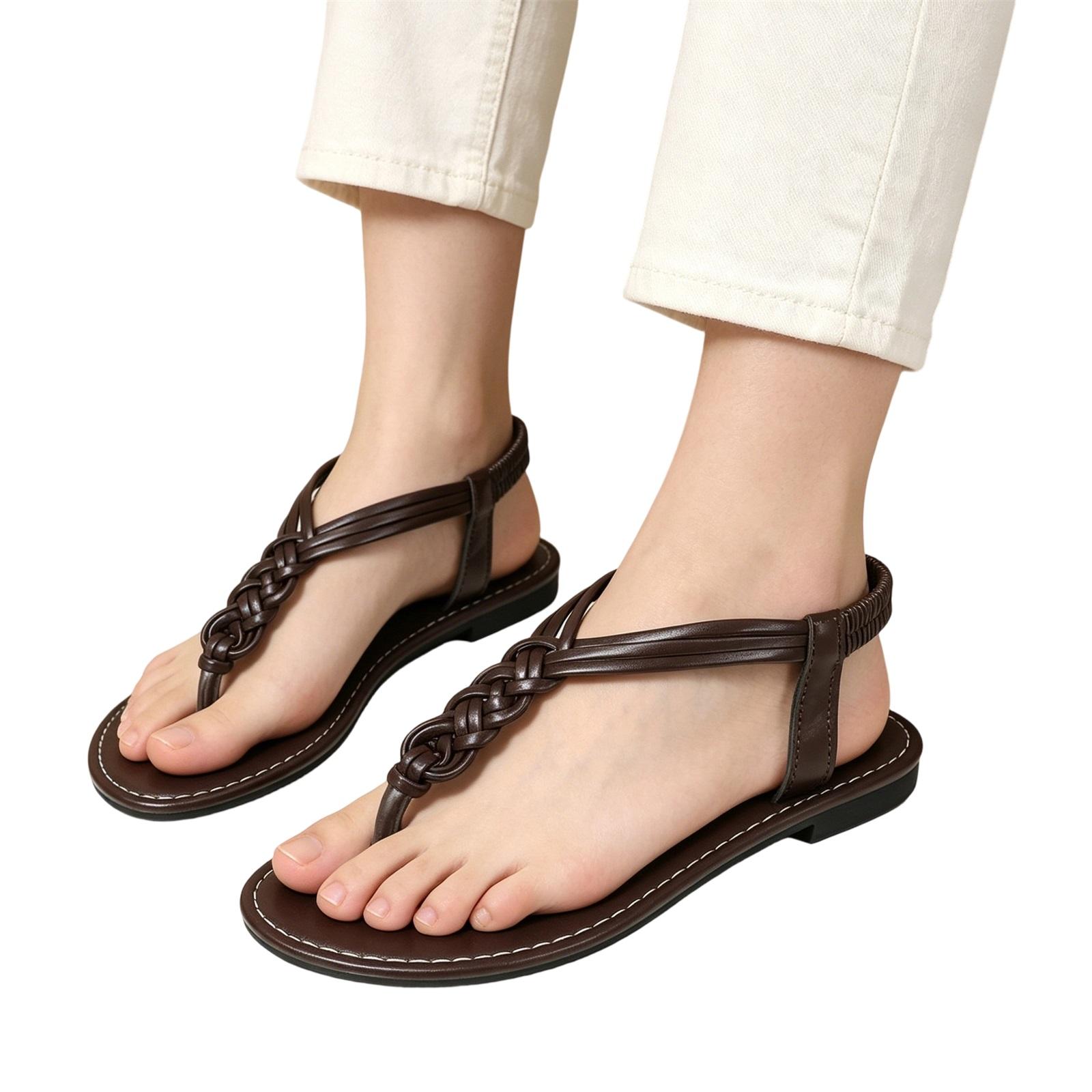 Women s Fashion Plus-Size Casual Flip-Flop Sandals 43 кофейный