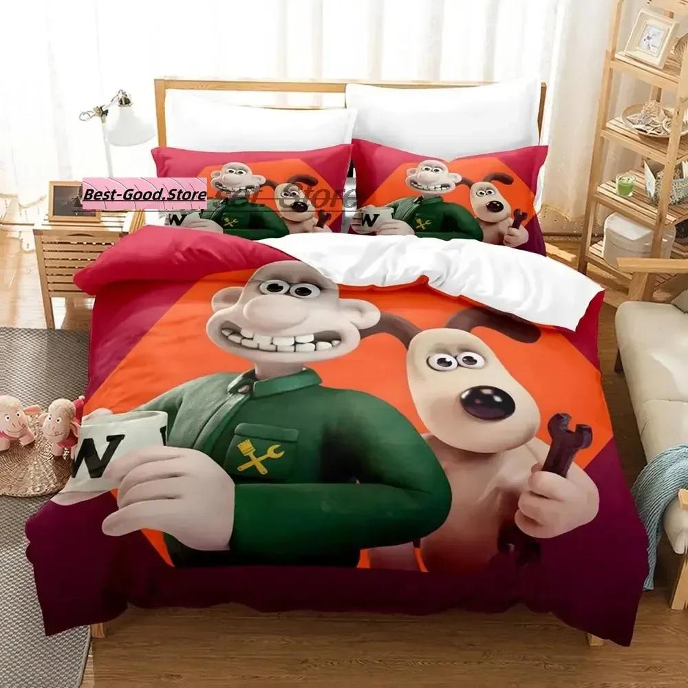 Kawaii Gromit Bedding Set Single Twin Full Queen King Size Bed Set Aldult Kid Bedroom Duvetcover Sets Print Anime Bed Sheet Set