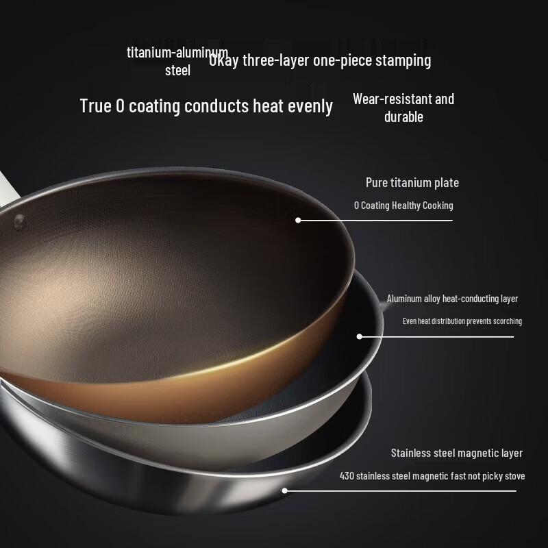 COOKER KING 32cm Titanium Non-Stick Wok