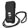Hülle für iPhone 12 Karl Lagerfeld Saffiano Ikonik Schwarz