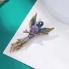 Exquisite Women Men Full Crystal Luxury Hummingbird Brooches Badges High-end Classic Animal Pins Buckles