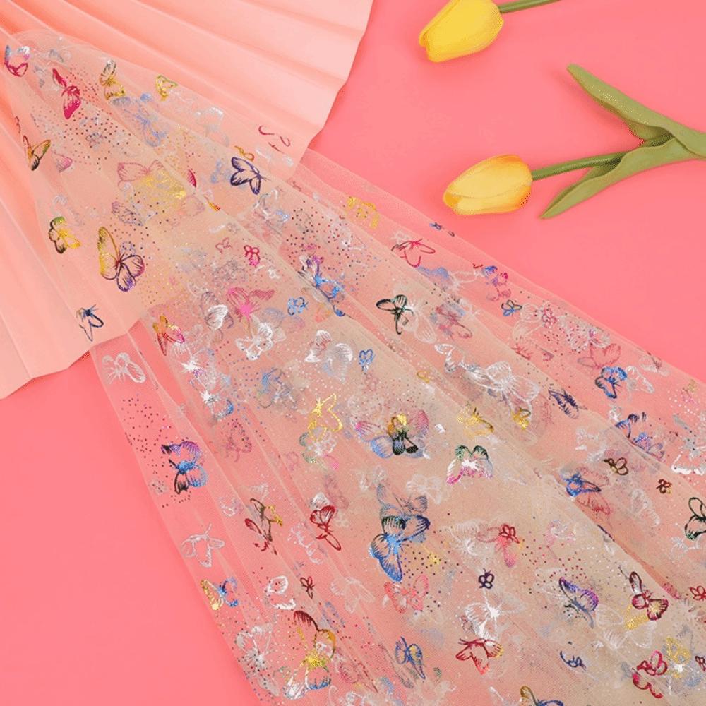Handmade Tulle Fabric Bronzing Mesh Fabric New Organza Mesh Fabric Backdrop Decoration