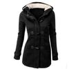 Giacca da Donna con Cappuccio in Misto Poliestere e Cotone con Zip e Bottoni a Corno Vestibilità Sartoriale Elegante Capospalla da Pendolare