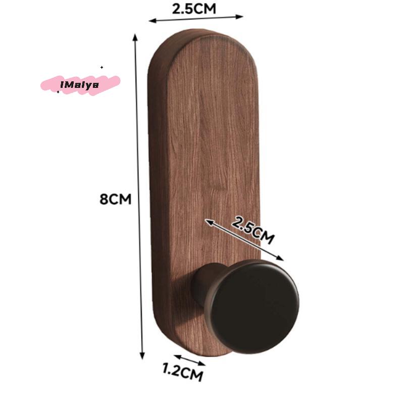 M-Nordic Style Wood Wall Hooks Self Adhesive Mounted Coat Towel Clothes Blanket Hat Backpack Robe Entryway Key Holder