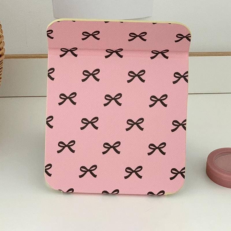 Tisch-Make-up-Spiegel Floral PU-Leder Schlicht Tragbar Handspiegel Faltbar Studenten Kompakt Niedlich Taschenspiegel