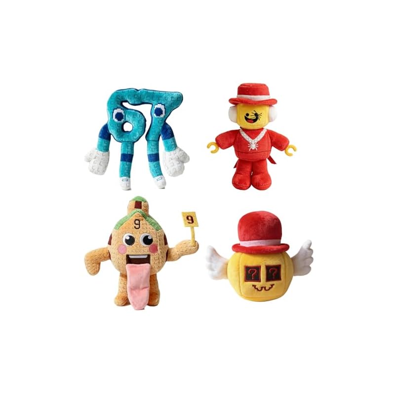 25cm Plush Body Pillow, Stealing Brainrot, Room 9 Doll, Cute, Soothing, PP Cotton, Game Toy, Birthday Gift, Halloween Gift (Set of 4, B)