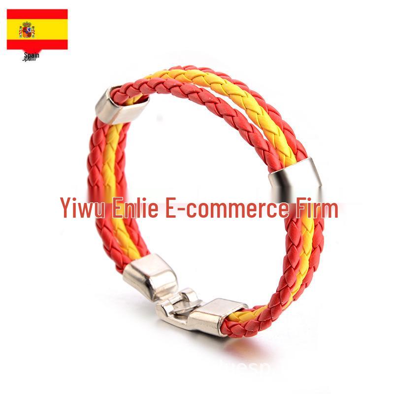 Customizable Faux Leather World Cup Color Bracelet испании