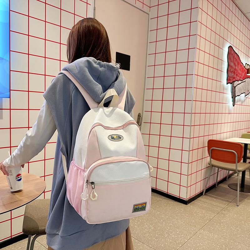 School Bag for Junior High School Students, Large-capacity School Bag, Fashionable Contrasting Colors, Niche Design, Backpack