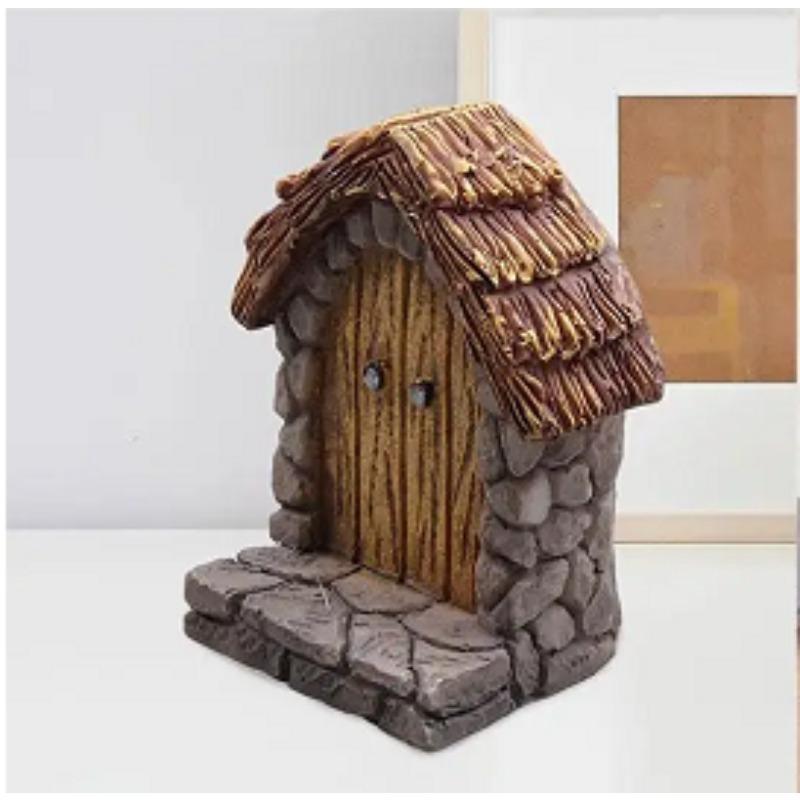 

Миниатюрная садовая дверь, микроландшафтный газонный орнамент, садовое искусство, декоративная смоляная мини-дверь, сказочная дверь для гостиной, газон Style B