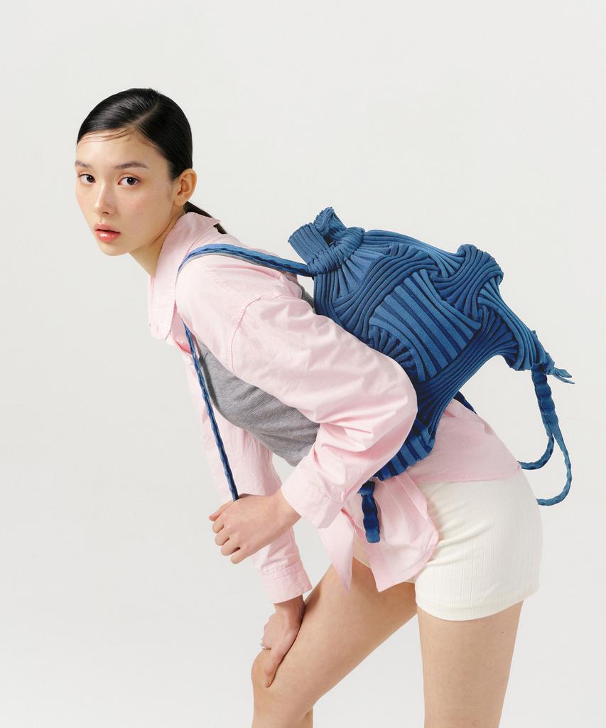 Pleatsmama New Bow Backpack Blue