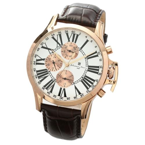 

Salvatore Marra Stainless Steel Multi-Calendar SM23101-PGWH Men s