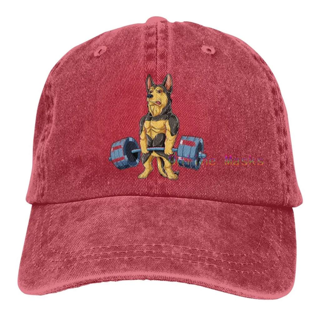 German Shepherd Weightlifting Fitness Gym Cap Baseball Cap Dad Hat Sandwich Hat Trucker Hats Breathable Unique