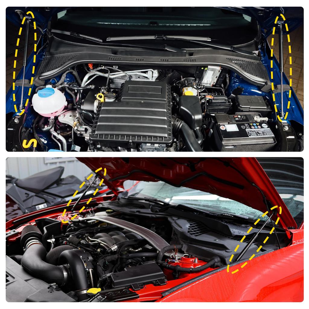 X AUTOHAUX Hood Damper for Jeep Wrangler Hydraulic Gas Spring Replacement Support Damper Set of 2 Earthquake-Resistant (JK) 2007-2018, Damper, (Black)