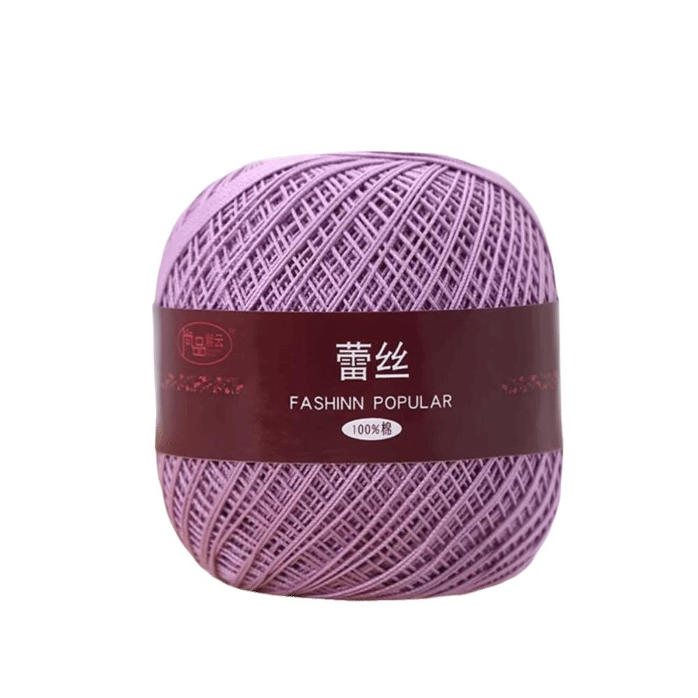 50g/Ball Colourful Size 6 Lace Thread Pure Cotton Strong Twisted Embroidery Thread Thin Thread Crochet Thread Hand Knitting фиолетовый