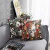 Halloween Pillowcase Skeleton Witch Pattern Line Print Bedroom Living Room Decoration Pillowcase