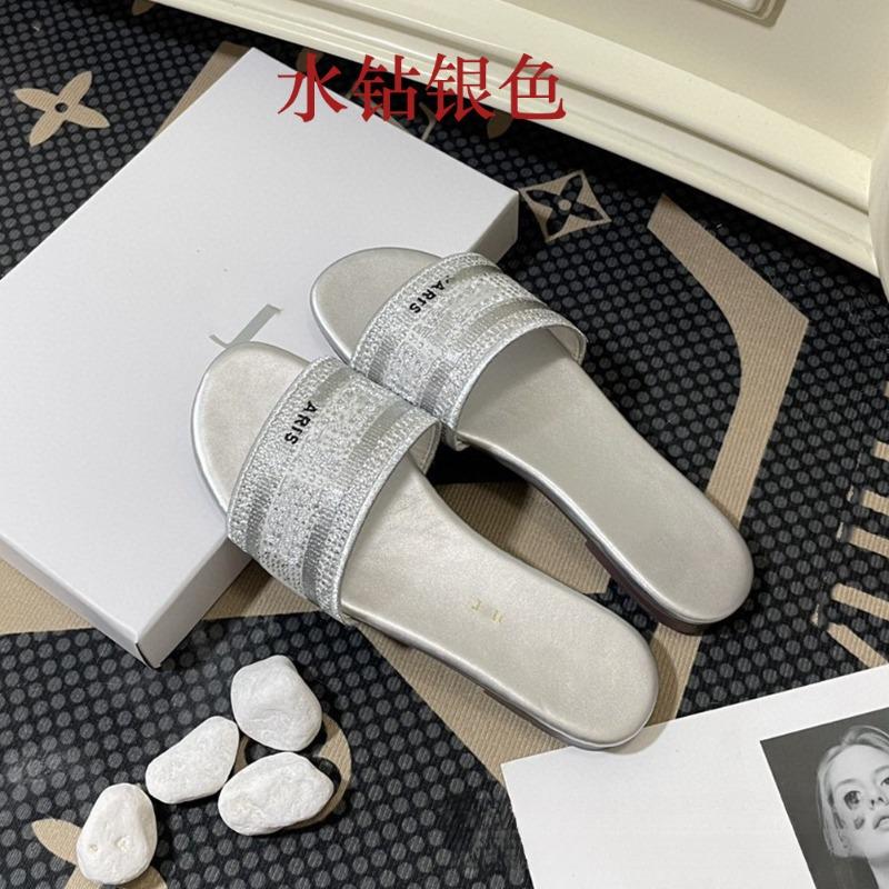 

20 spring rhinestone embroidery with slippers women wear beach shoes sheepskin flat sandals 42