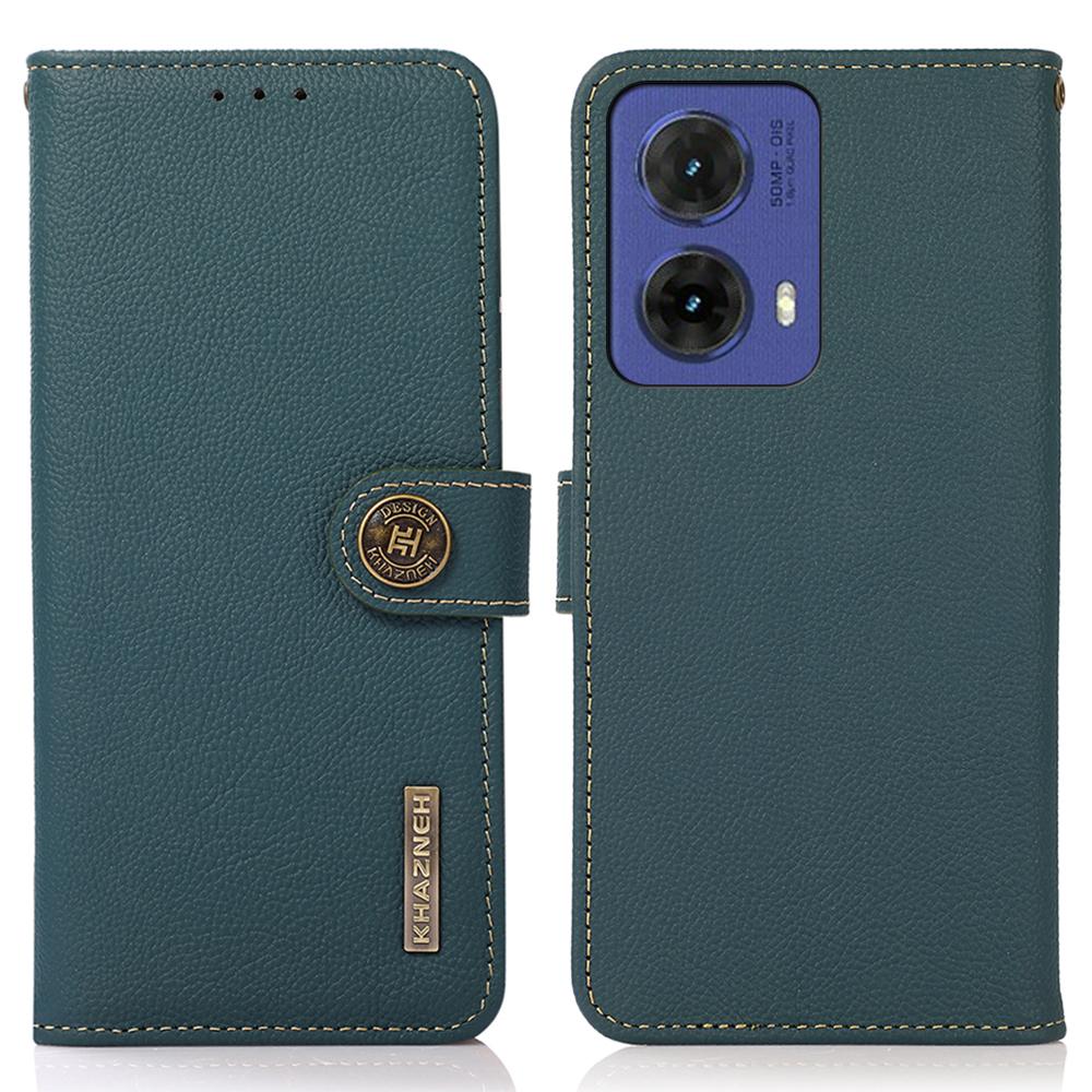 KHAZNEH For Motorola Moto G85 5G/S50 Neo 5G Case Genuine Cow Leather Wallet Phone Cover