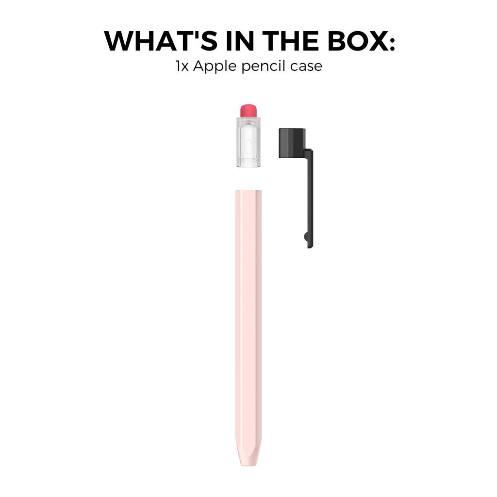 AHASTYLE PT180-3-K Pencil Sleeve with Clear Cap/Clip for Apple Pencil 3 Protective Silicone Case Retro Style