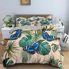 Tropical Leaves Butterfly Printed Duvet Cover Bedding Sets With Pillow Case Luxury Polyester Bedspread Queen/King Size Gift Blue