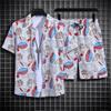 Herren Retro Blumen Kurzarm Hemd Set - Hainan Strandmode, Sanya & Hawaii Stil