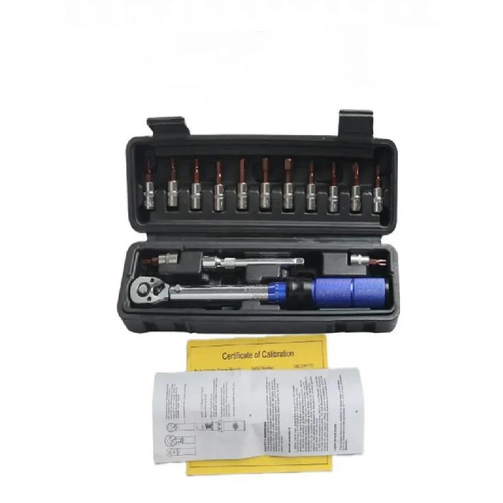 TINSOL 15Pcs Set Bicycle Torque Wrench Set 1/4" 2-24Nm Dual Direction Bike Allen Key Tool Socket Preset Type Spanner Pro Repair