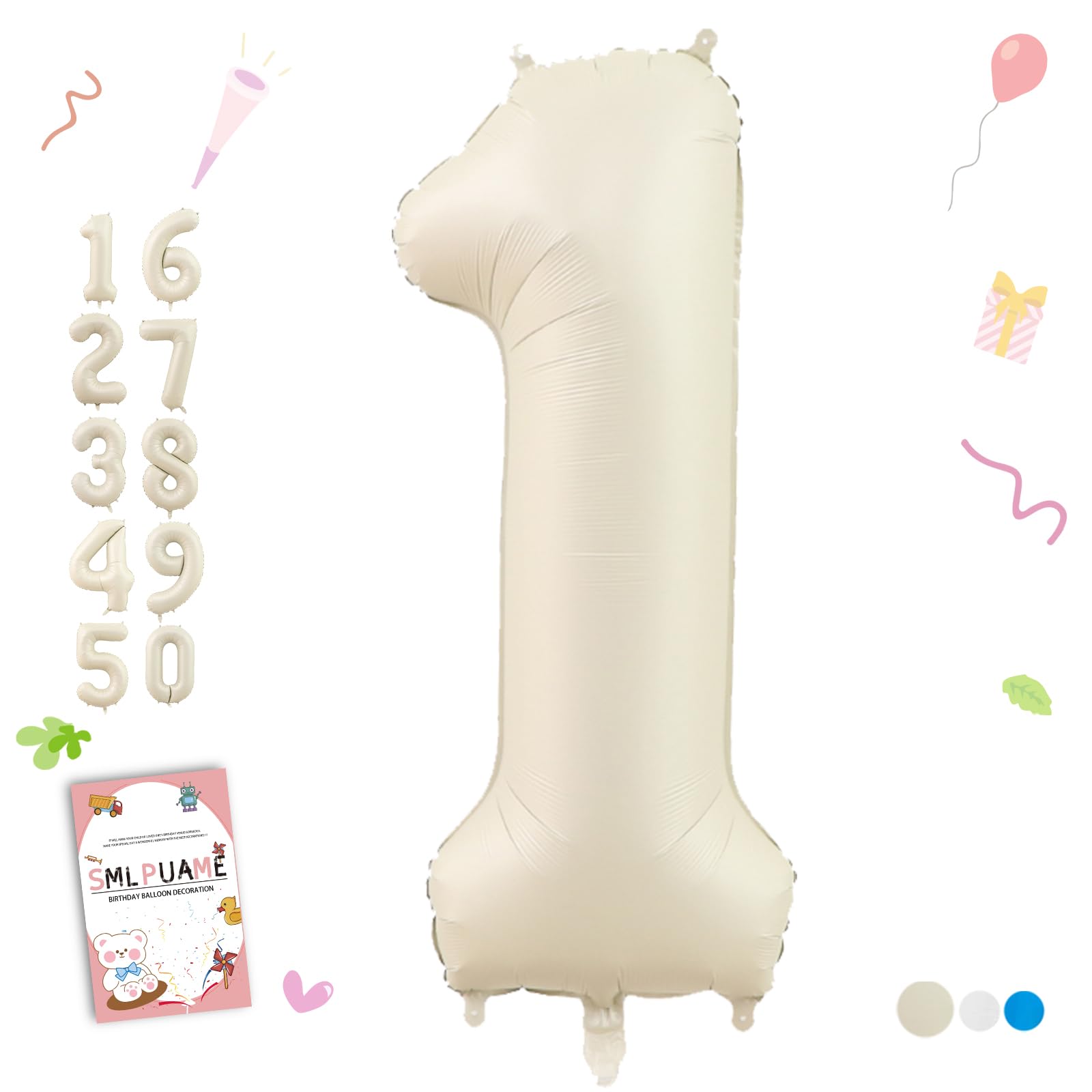 

Smlpuame Number Balloon 40 Inch Large Birthday Balloon Aluminum Balloon 90cm Big Balloon Number Wedding Anniversary Event Decor