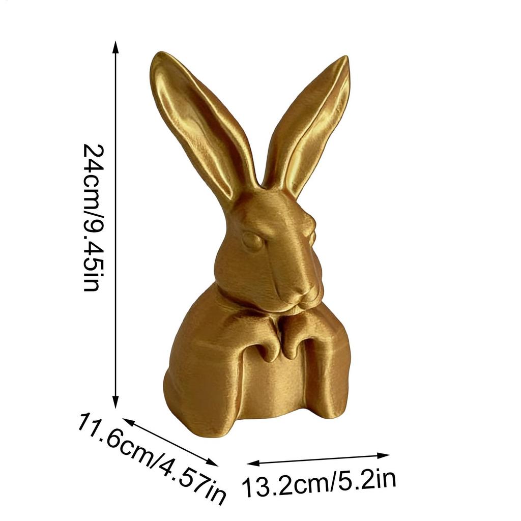 Retro Gold Resin Rabbit Statue Easter Home Decor Elegant Bunny Figurine for Tabletop Bookshelf Mantel Party Supplies