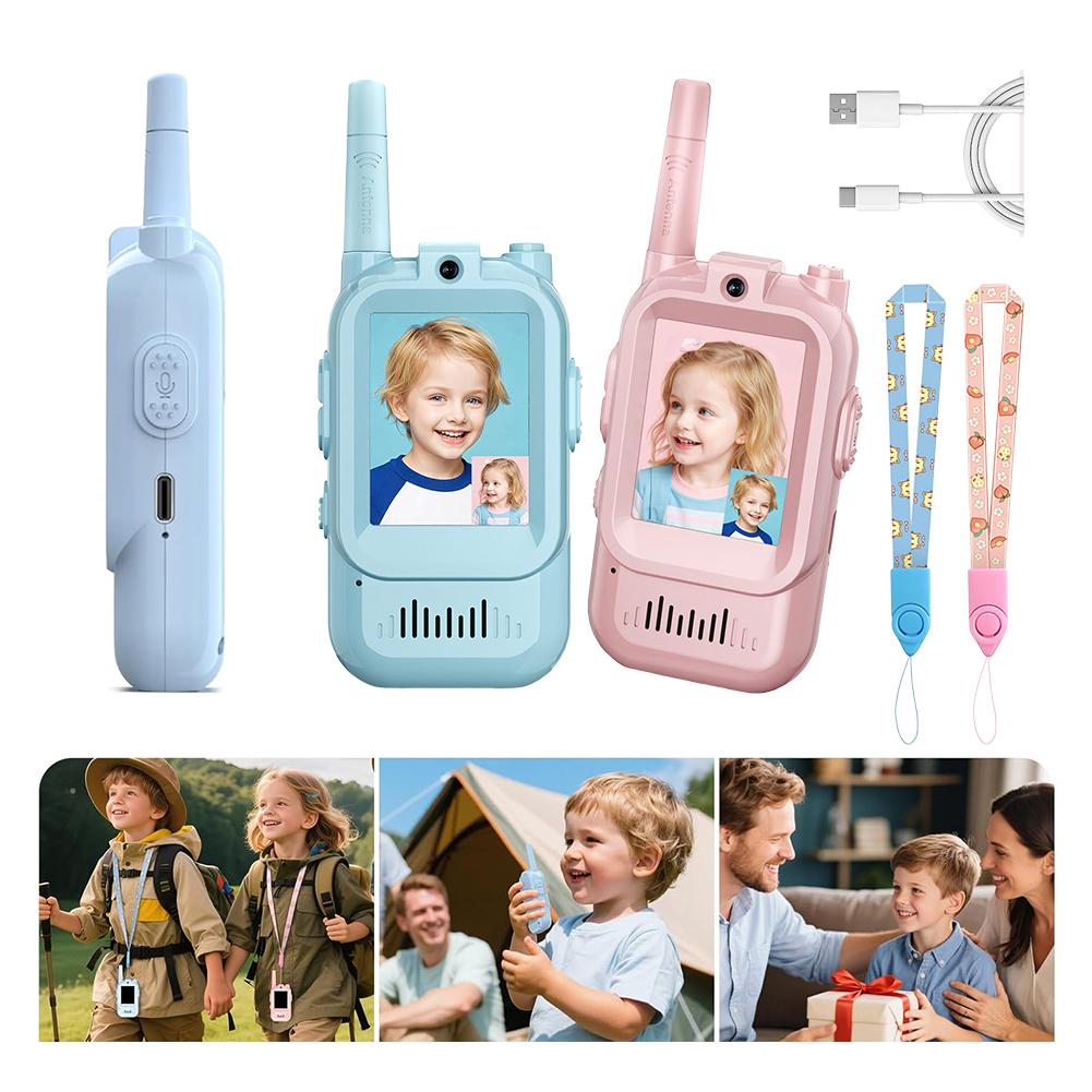 Children's Video Walkie Talkies,Rechargeable Video Intercom Kids,Funny Little Learners Toys,Indoor Outdoor Toy For Family Games