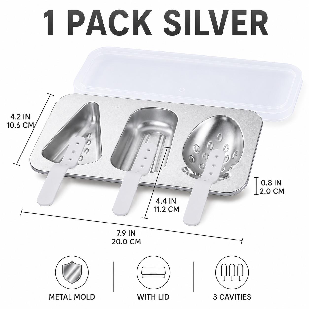 Upgrade Food Grade Stainless Steel Popsicle Molds DIY Homemade Ice Cream Maker Reusable Yogurt Ice Lolly Mold With Lid & Sticks