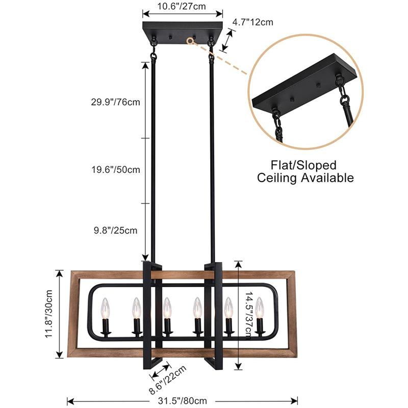 Retro Ländlichen Industriellen Stil Nachahmung Holzmaserung Eisen Kunst Restaurant Lichter, Küche Hängelampen