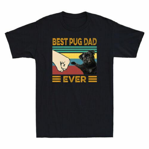 Best Pug Dad Ever Funny Black Pug Dog Lovers Bump Fit Vintage Men s T-Shirt S