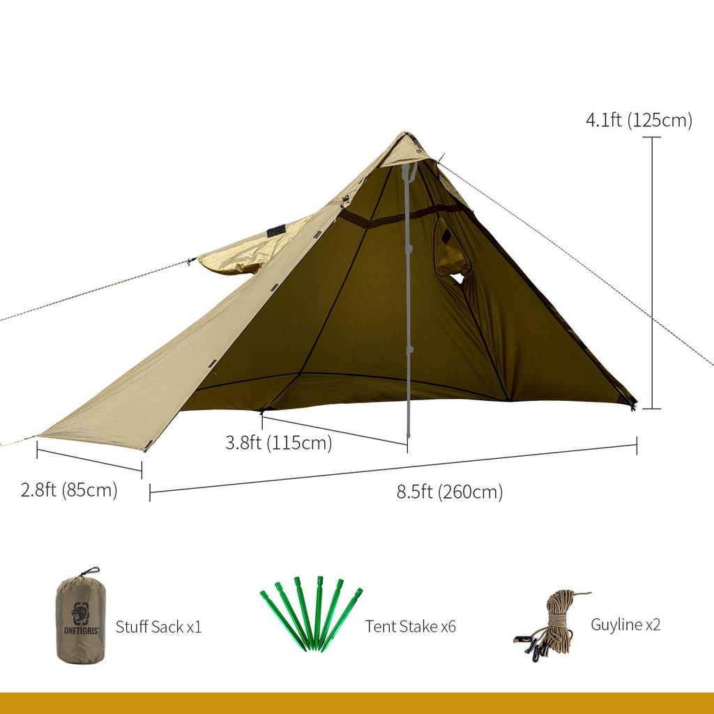 TENTSFORMER Poncho Shelter Raincoat Shelter Tent Rainwear Windproof Waterproof Dustproof Snowproof Unisex For Commuting To Work or School Mountain
