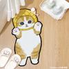 Cute cartoon cat diatom mud bathroom floor mat, water absorption, non-slip and quick-drying toilet, toilet door floor mat carpet