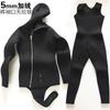 5mm 7mm Neopreen Wetsuit Set Heren Thermisch Geïsoleerde Top met Capuchon en Bretelshorts Duiken Snorkelen Zwemmen