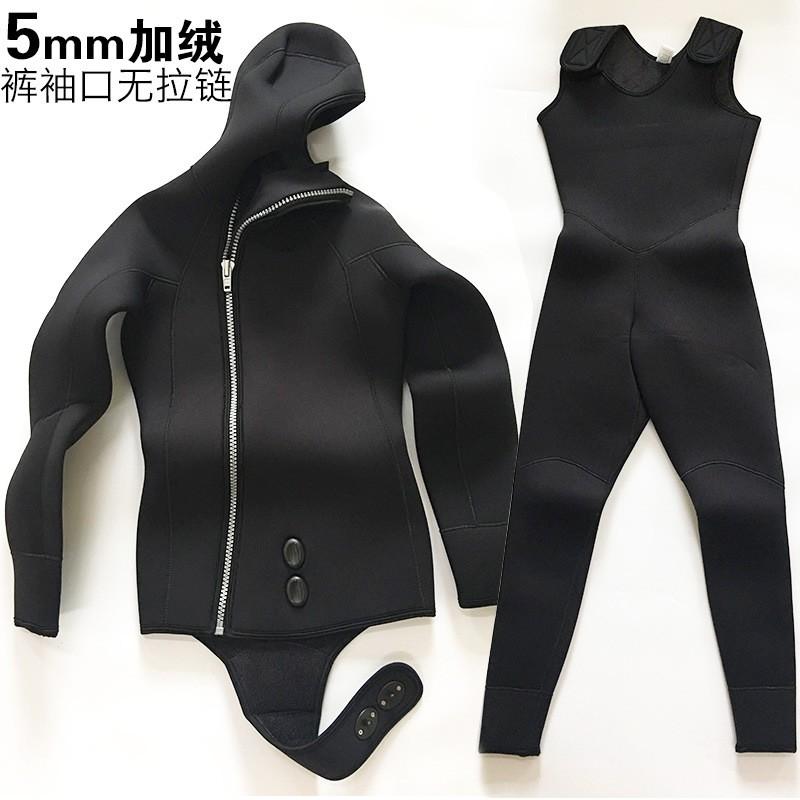 5mm 7mm Neopreen Wetsuit Set Heren Thermisch Geïsoleerde Top met Capuchon en Bretelshorts Duiken Snorkelen Zwemmen