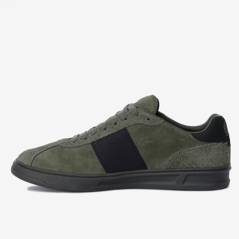 Fred Perry B4 Suede Khaki Leather Sneakers Sfpm2438325 X92