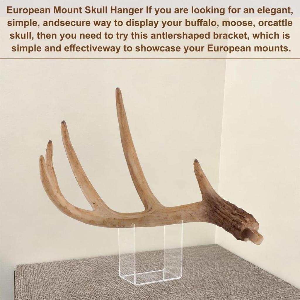 Antler Mount No Drilling 4-Piece Holder Shelf Acrylic Stand For Tabletop Wall Collection Desk Room Christmas Craft Show Storage